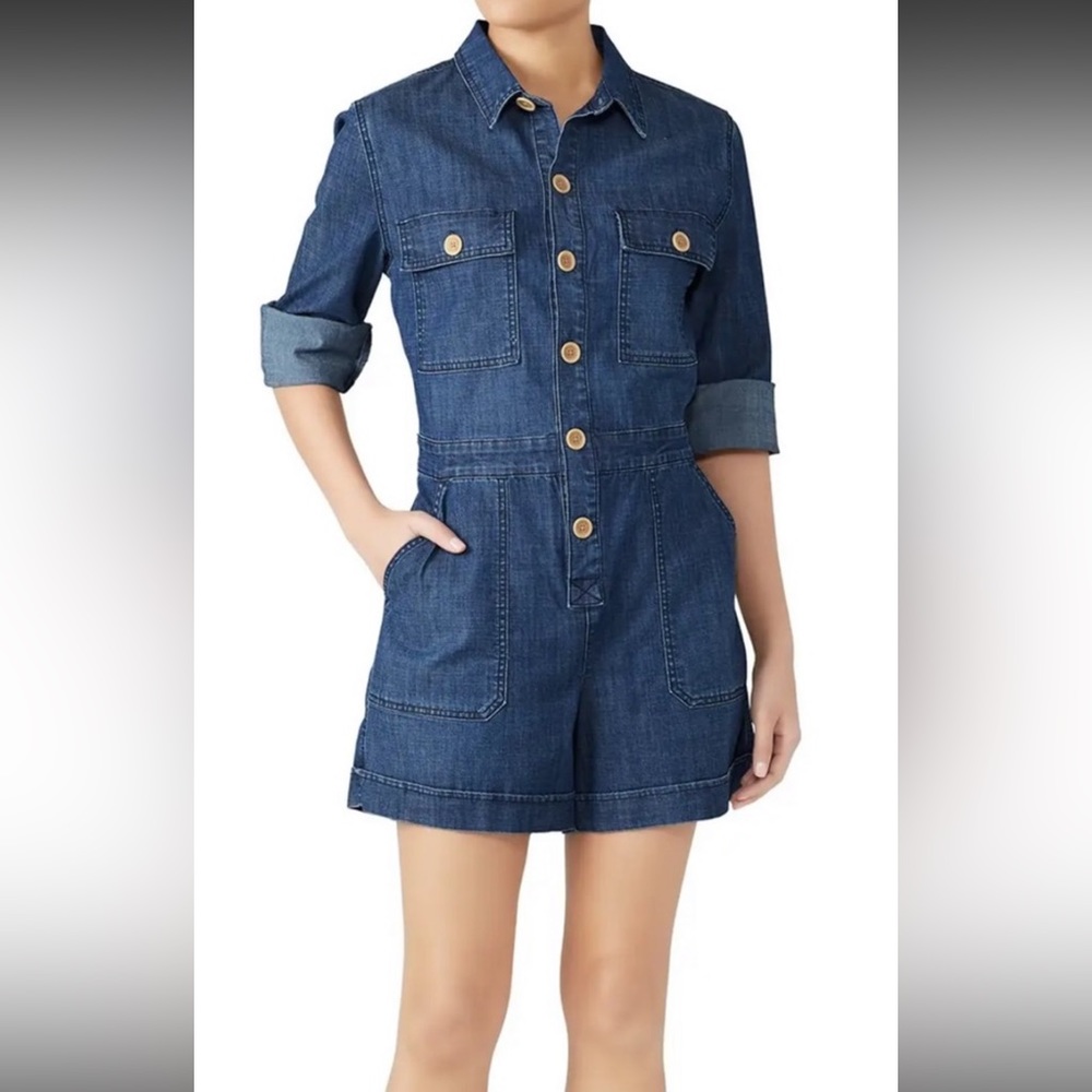 NWT Sanctuary Coronado Surplus Romper Denim Blue Size XS